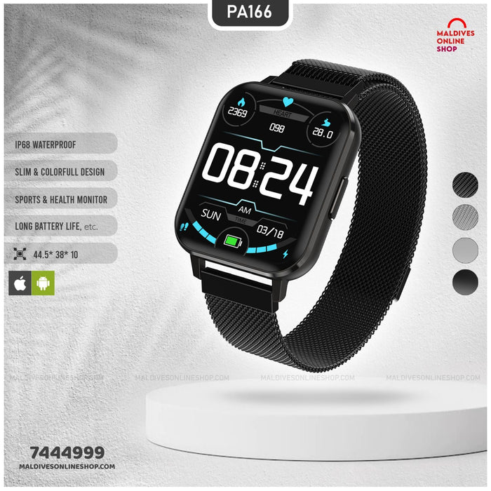 PA166 | Waterproof Smart Watch - iOS & Android
